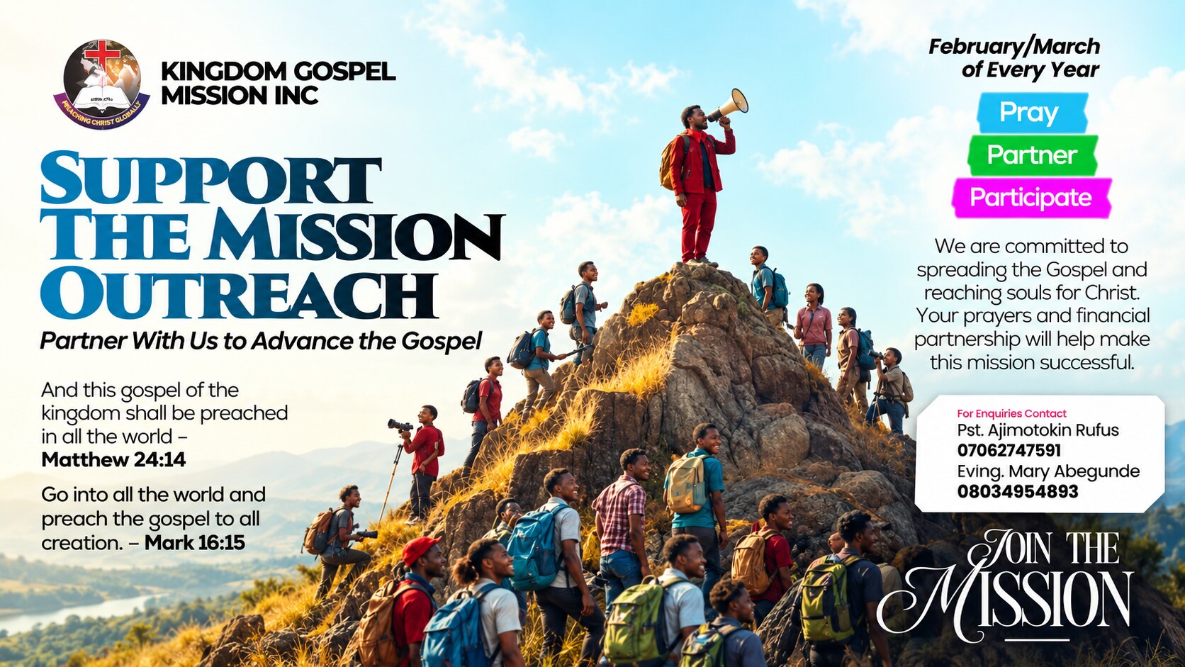 Kingdom Gospel Mission Announcement
